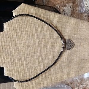 The LIMITED, Contemporary Braided Filigree Heart Necklace.